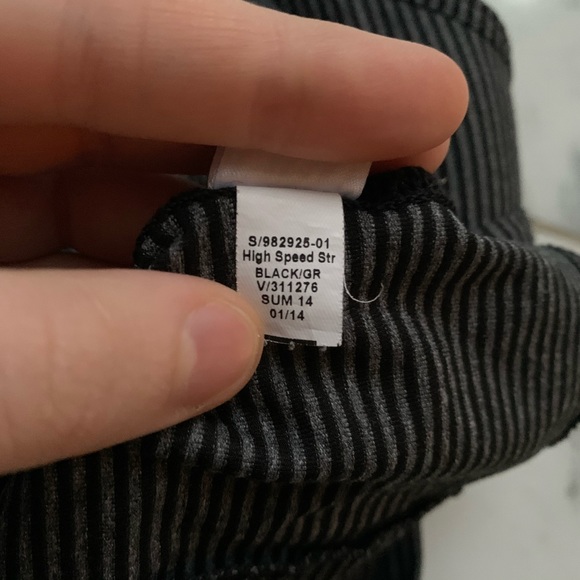 Athleta High Speed Black and Gray Stripe Tank - Picture 5 of 6